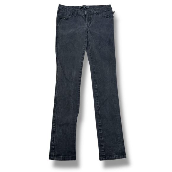 Tripp NYC Studded Pockets Jeans Women’s 7 Black Denim Cotton Stretch Skinny - Picture 1 of 11